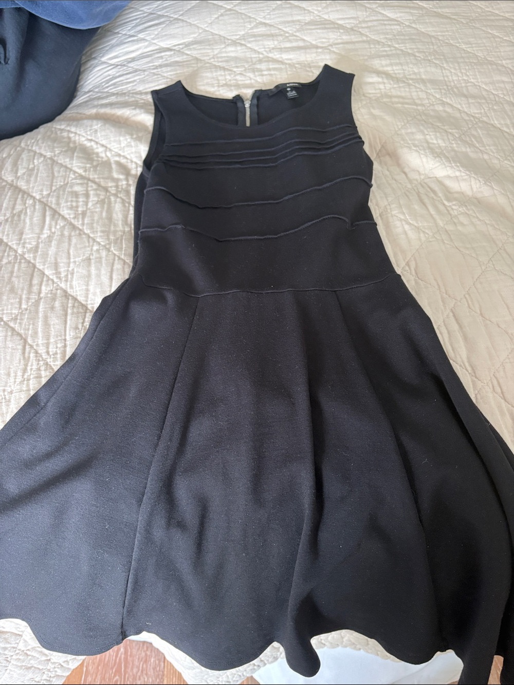 Aqua Black Sleeveless Fit-and-Flare Mini Dress